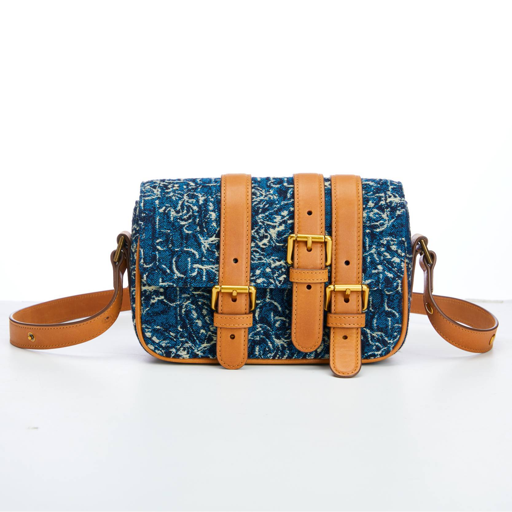 LC丛林甲虫牛仔提花拼皮机车 腋下包C3AE10322159