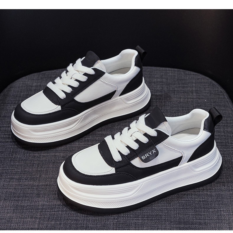 5厘米加绒小白鞋3233码女秋冬百搭增高板鞋轻便休闲运动松糕鞋