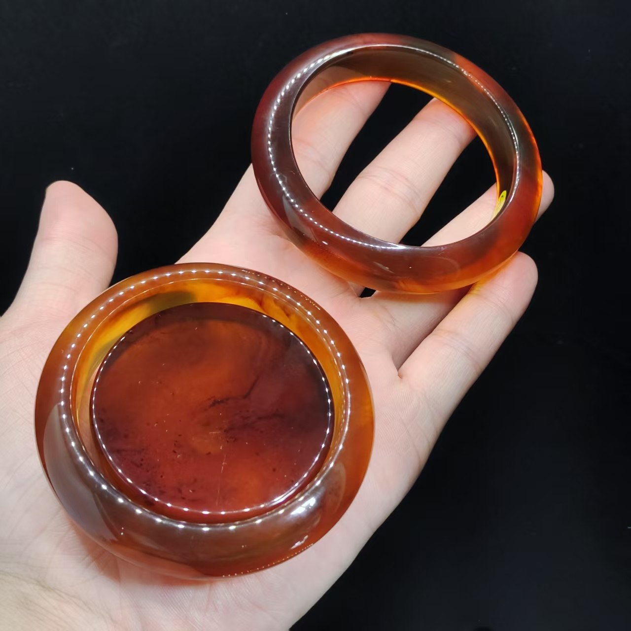 【康康严选】紫罗兰琥珀手镯+手镯心GE【多样性发其一】圈口52-63mm