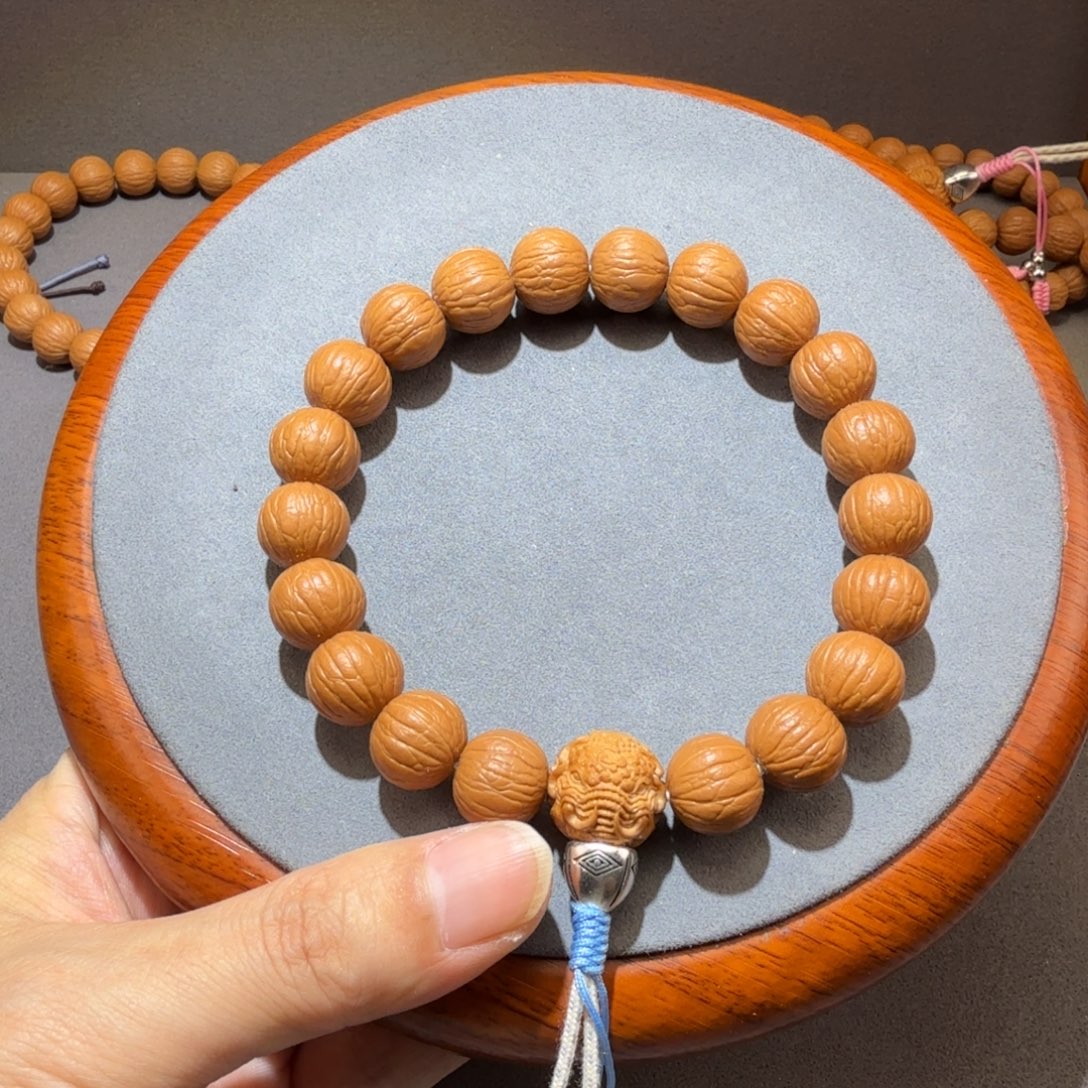 ****.吊坠文玩核桃14三维同尺聚宝盆手持银饰款