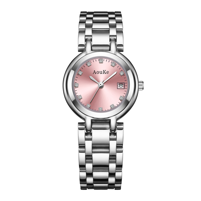 新款潮流轻奢时尚心月月相百搭商务女士石英腕表KK014