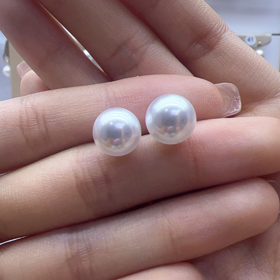淡水珍珠耳饰18K金镶嵌