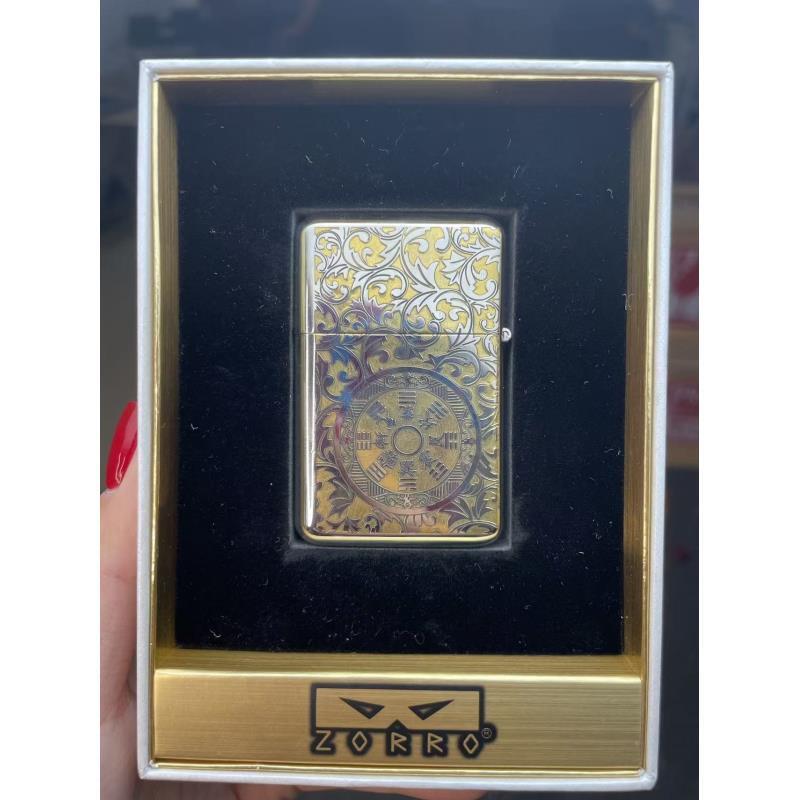 【佐罗三代】888双面唐草山鬼花钱打火机（原版礼盒）z