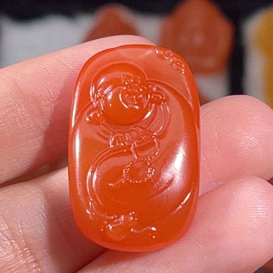 南红玛瑙未镶嵌福在眼前16.6x26.7x7.7mm