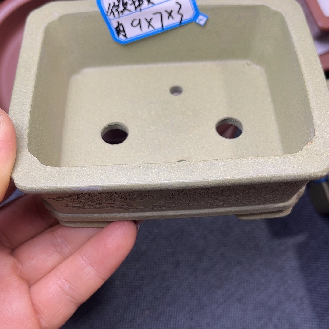 紫砂长方马槽盆景盆