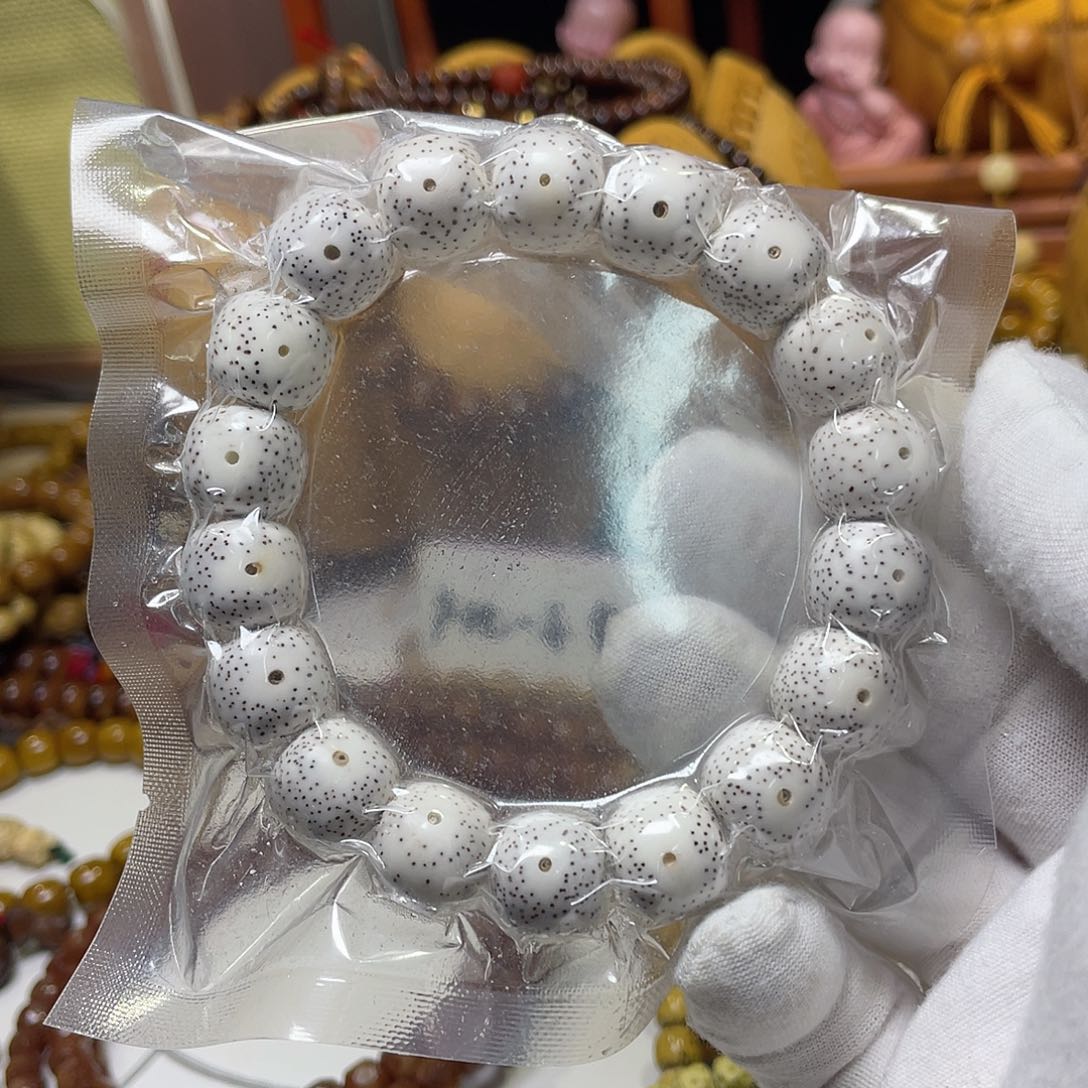 手串星月菩提13.5老型桶大眼睛脱脂顺白