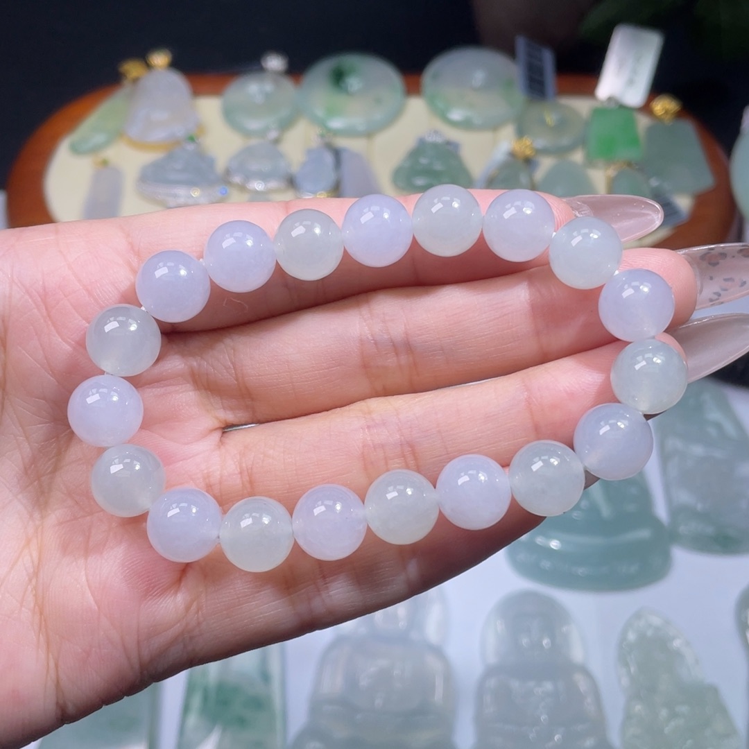 翡翠手串未镶嵌玛卡龙