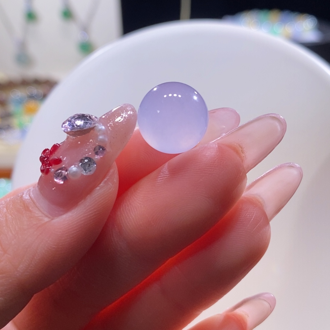 翡翠未镶嵌颈饰翡翠冰仙粉紫珠