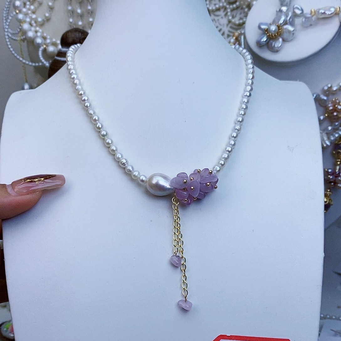 淡水珍珠颈饰银S925镶嵌