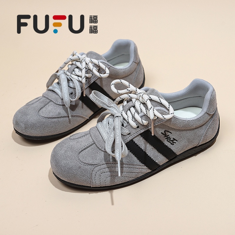 福福复古德训鞋女2025年秋季新款休闲百搭运动鞋轻便舒适阿甘鞋女