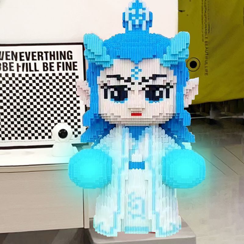 [暑假专场]灵珠敖丙小颖粒拼装积木魔童闹海立体摆件益智玩具