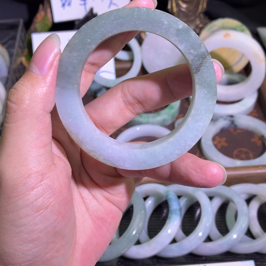 定制翡翠未镶嵌翡翠A货毛胚手镯定制