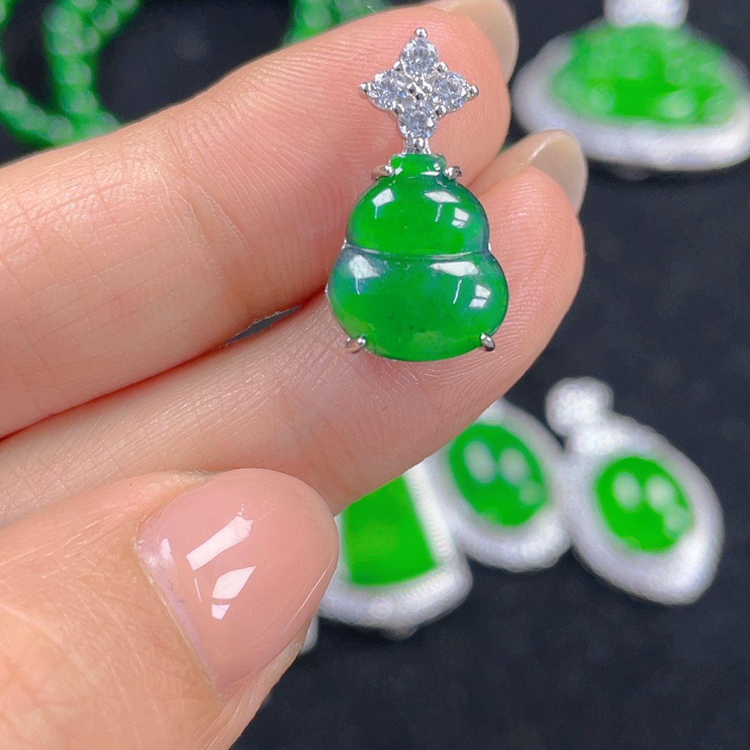 翡翠吊坠(不含链)银S925镶嵌