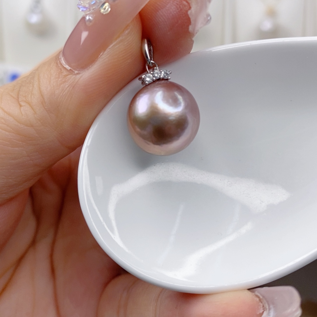 淡水珍珠吊坠(赠链)银S925镶嵌