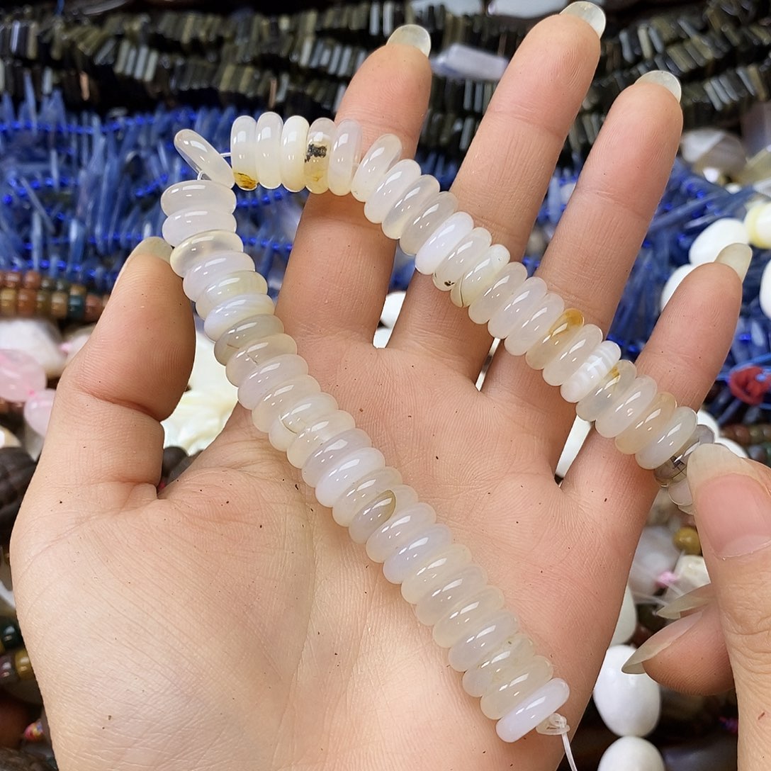 玛瑙/玉髓未镶嵌珠宝半成品卡十二玛瑙隔片短款一条