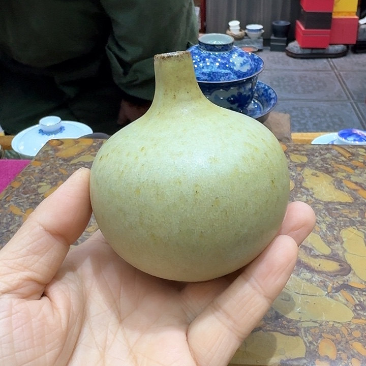 柴烧汝瓷花器一个。。。品茗