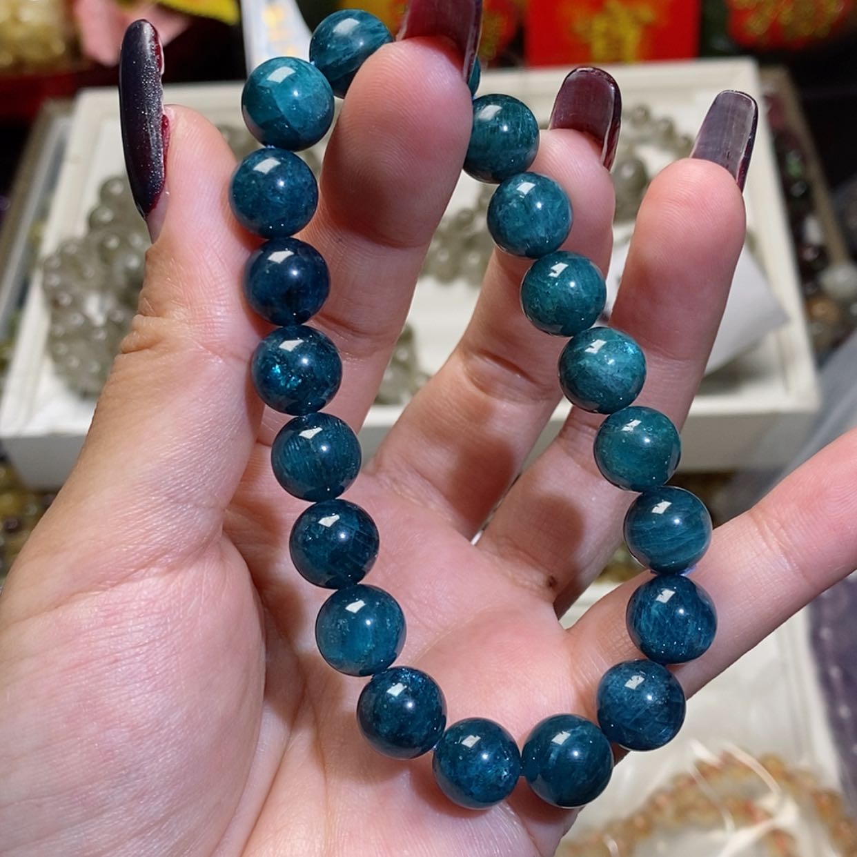 【闪购商品】水晶手链未镶嵌蓝绿嶙灰136