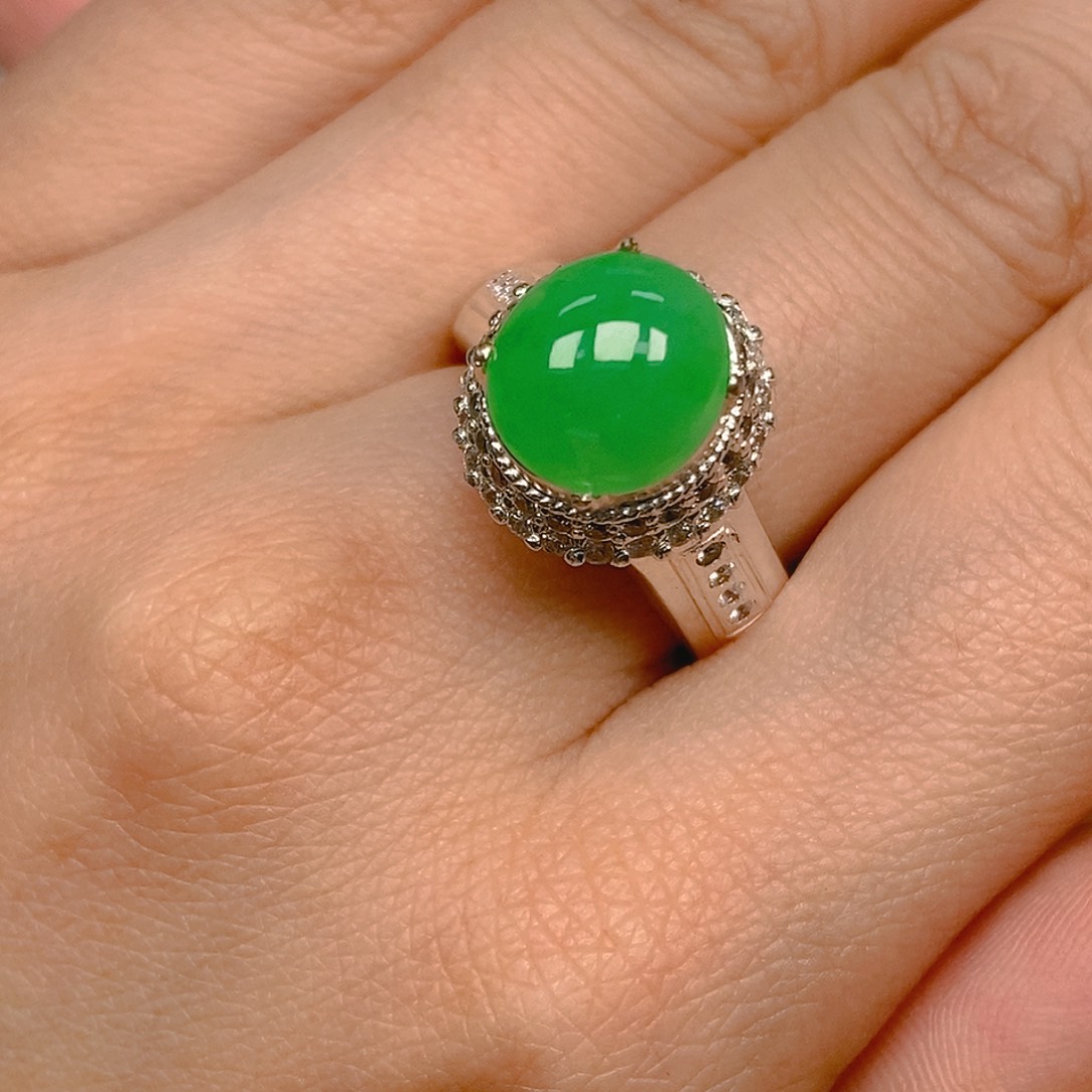 翡翠未镶嵌戒指百*安翡翠