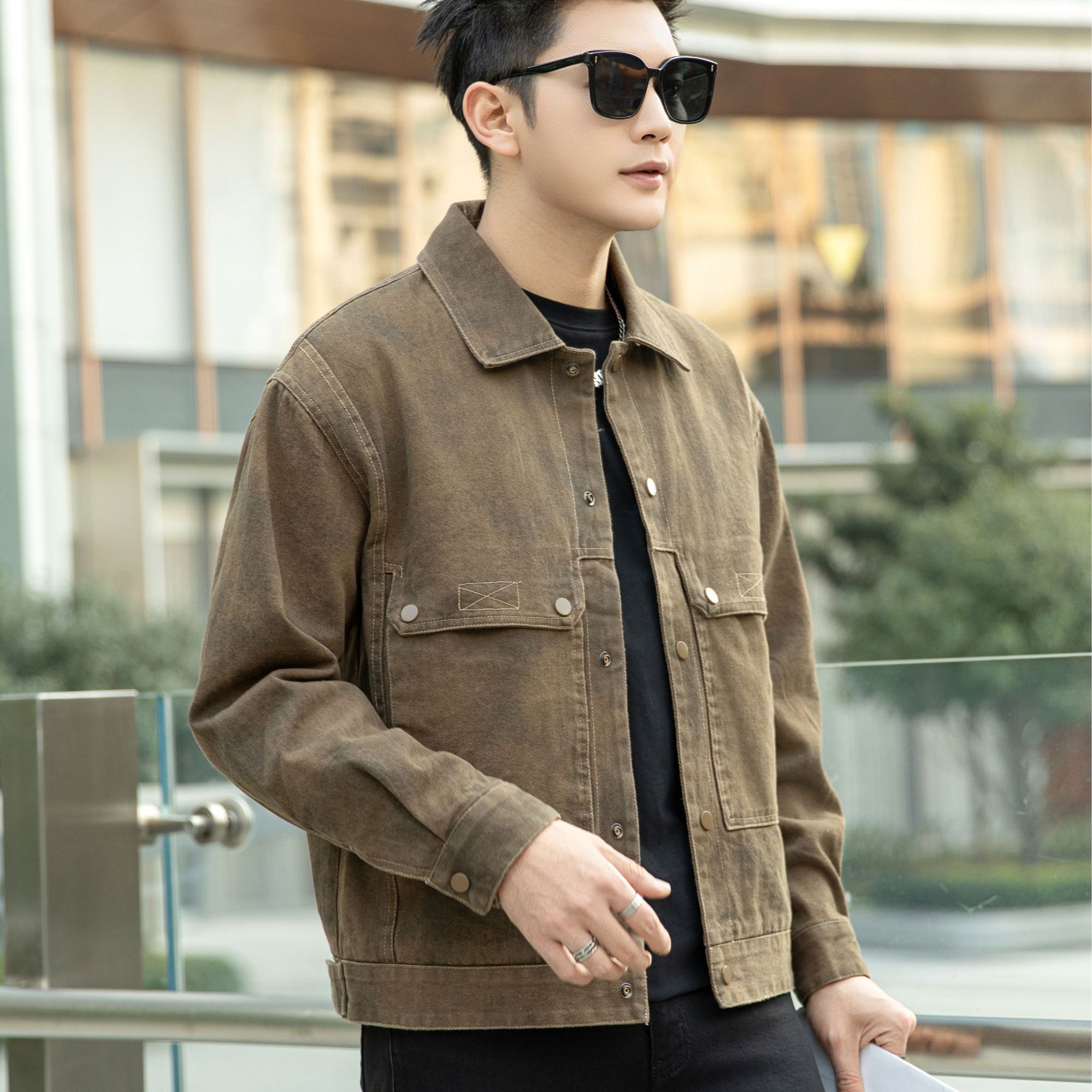 冬季加绒牛仔夹克外套9832