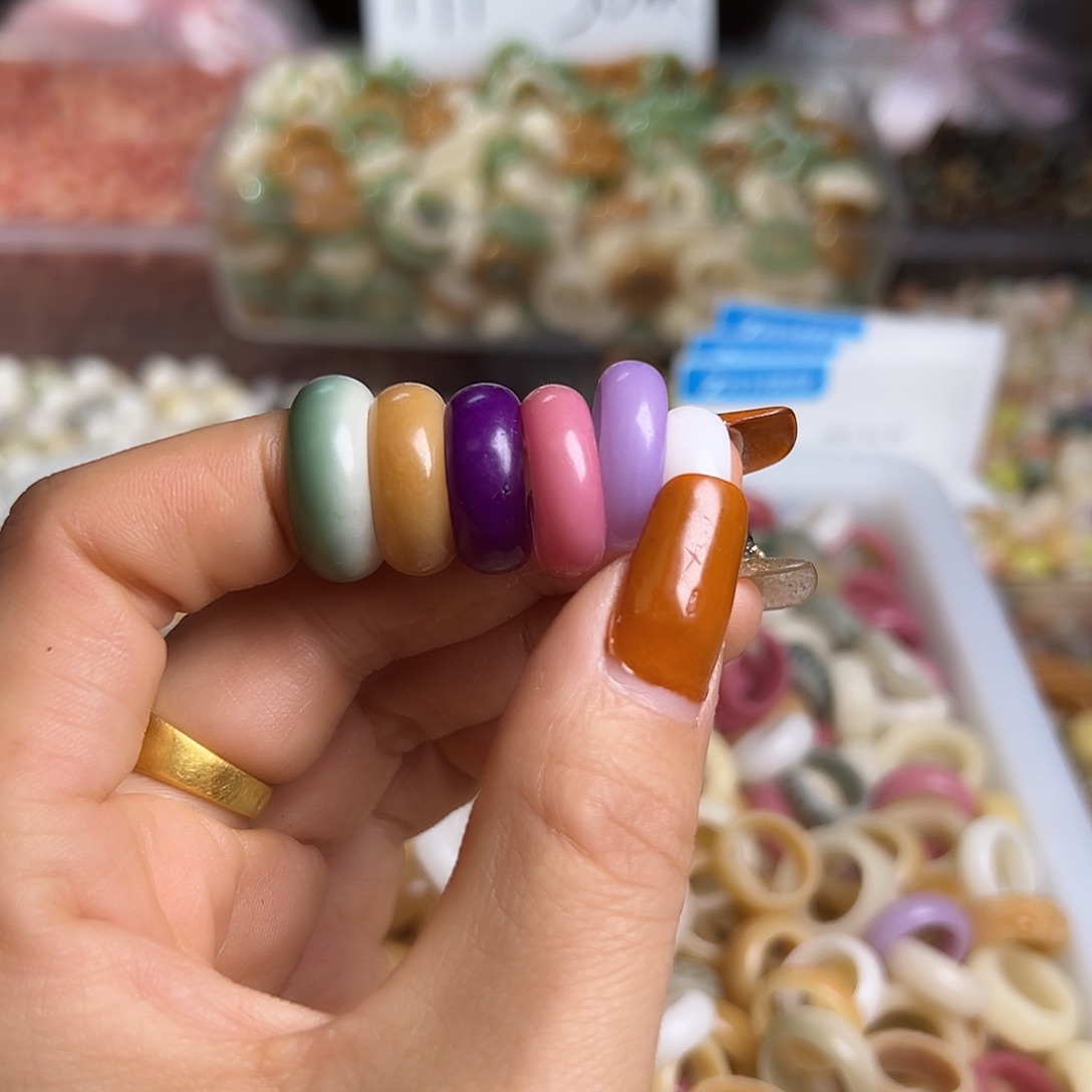 白玉菩提吊坠光版跑环6颗