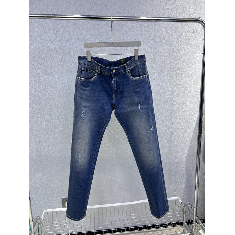 GY07CZ G8LN7全新未使用D。。。G 男士字母刺绣小坡坏蓝色牛仔裤