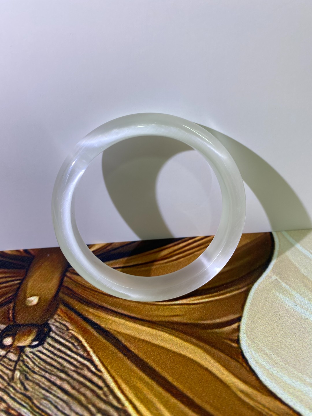 非金属玻璃手镯 --白色甜美精美平安镯百搭白月光贵妃镯饰品气质