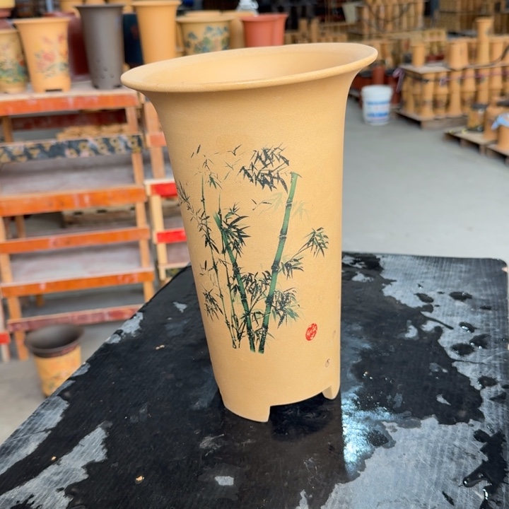 紫砂花盆高度28口径18