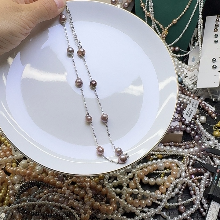 合金淡水珍珠耳饰