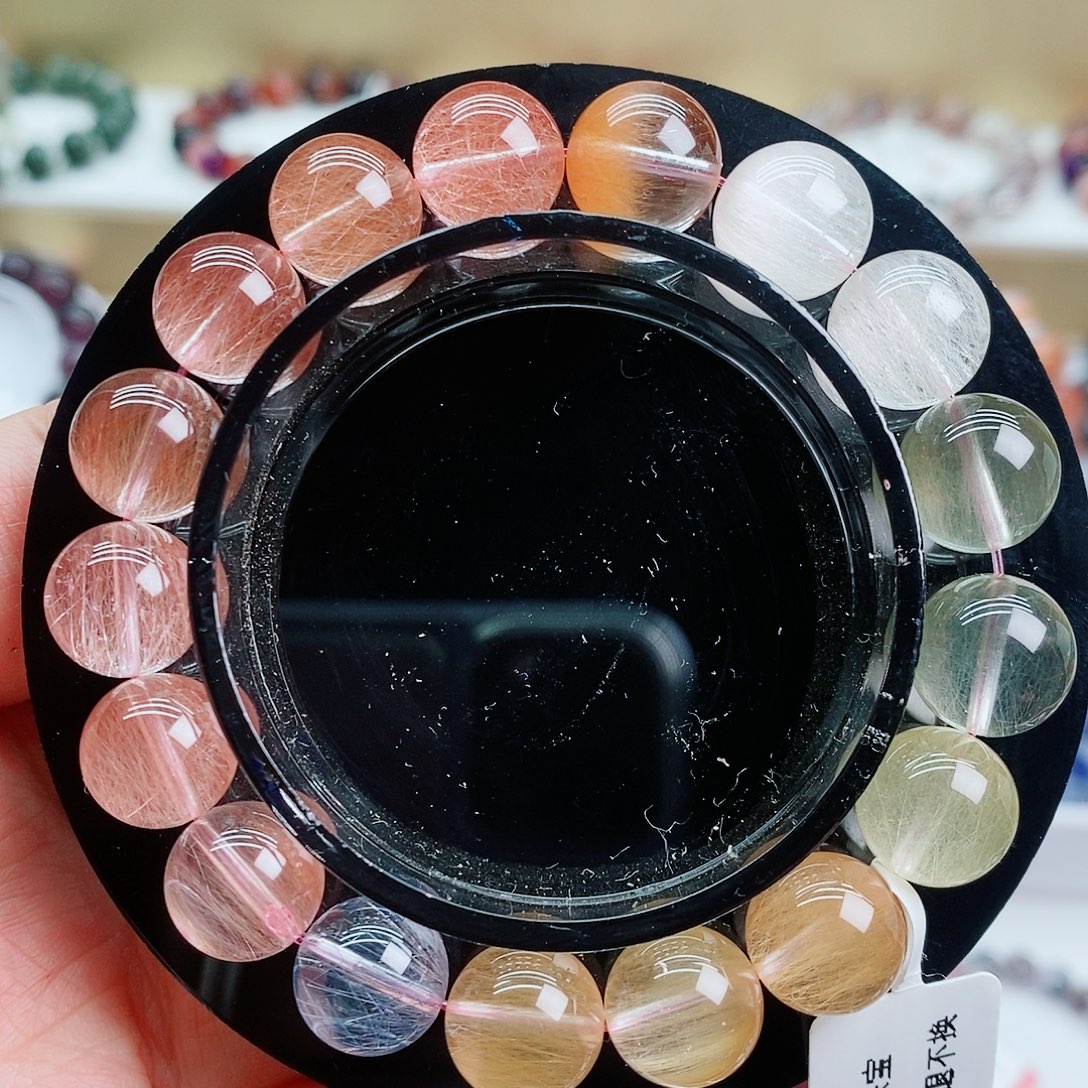 手串水晶未镶嵌钢丝彩兔毛