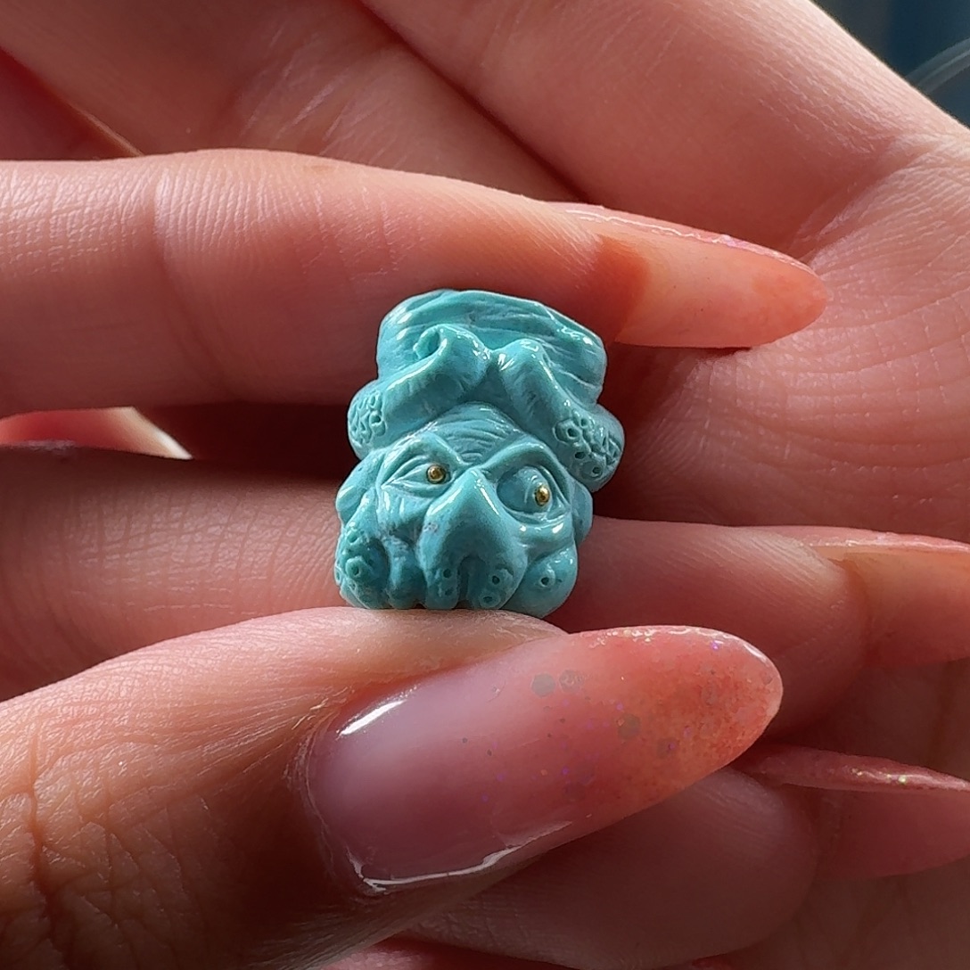 绿松石未镶嵌吊坠(不含链)章鱼哥