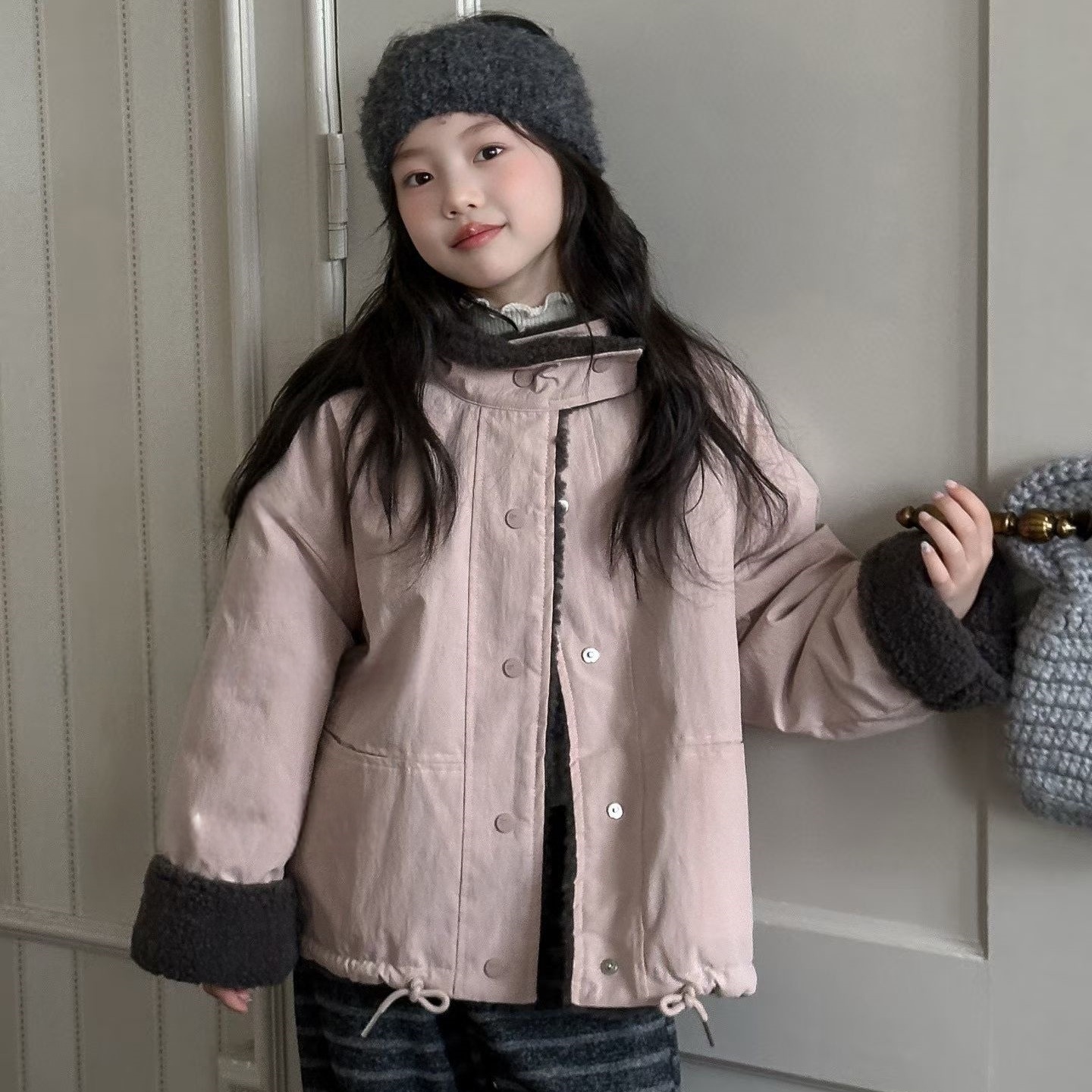 女童冬装外套2025新款韩版儿童洋气超好看加厚夹克衫女孩派克棉服