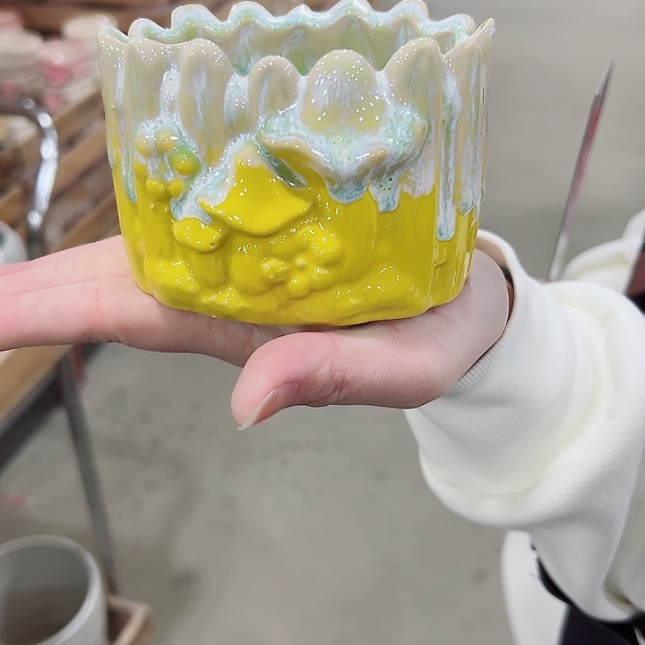 有孔.凑满10元发货多肉陶瓷花盆！