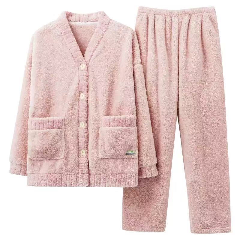 [断码处理】秋冬长毛绒加厚珊瑚绒保暖睡衣居家服300-350g保暖