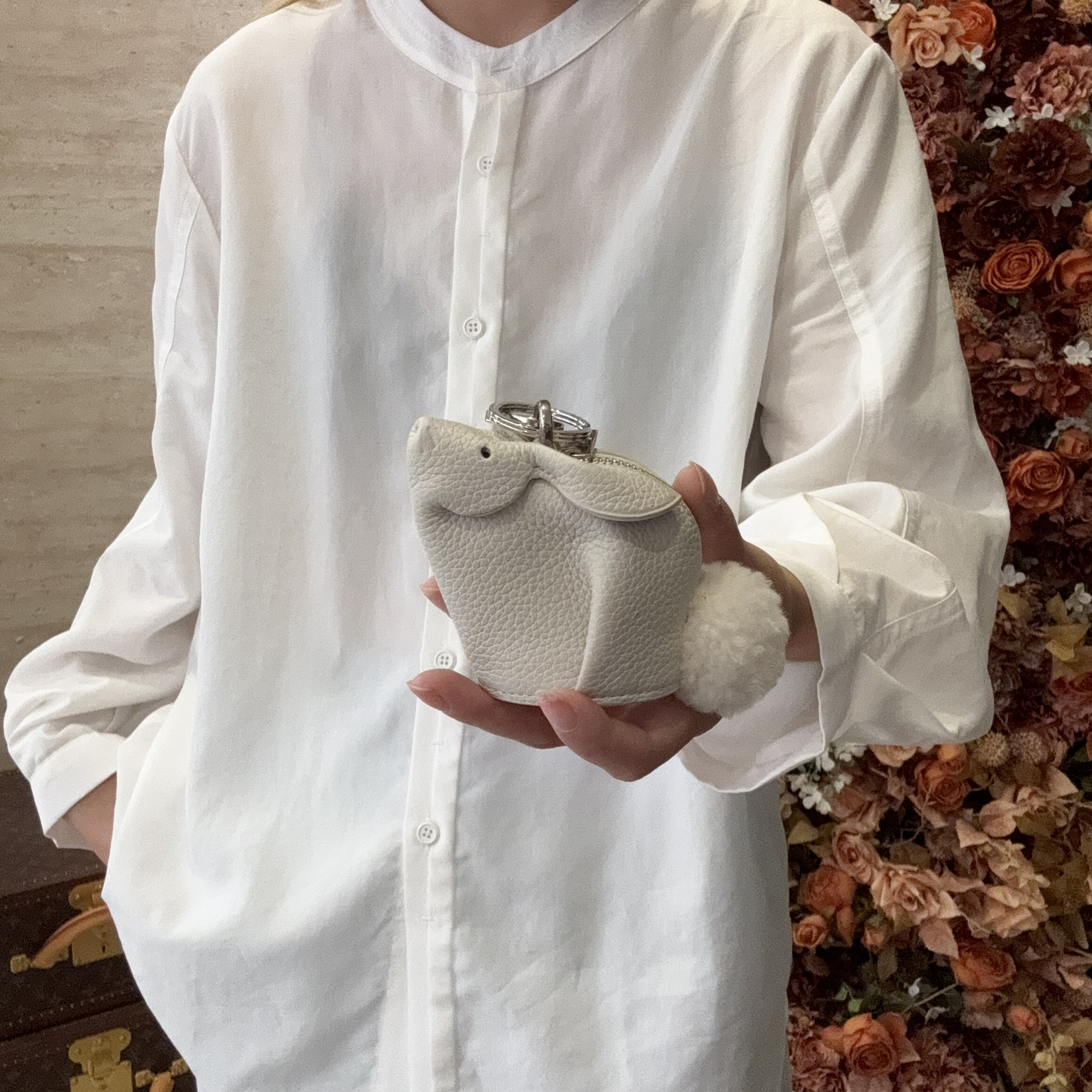 95新 LOEWE/罗意威 【冰】白色小象零钱包