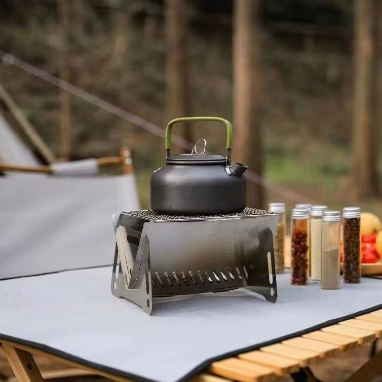 木炭现货不锈钢烤炉烧烤炉便携式折叠式户外卡片式卡