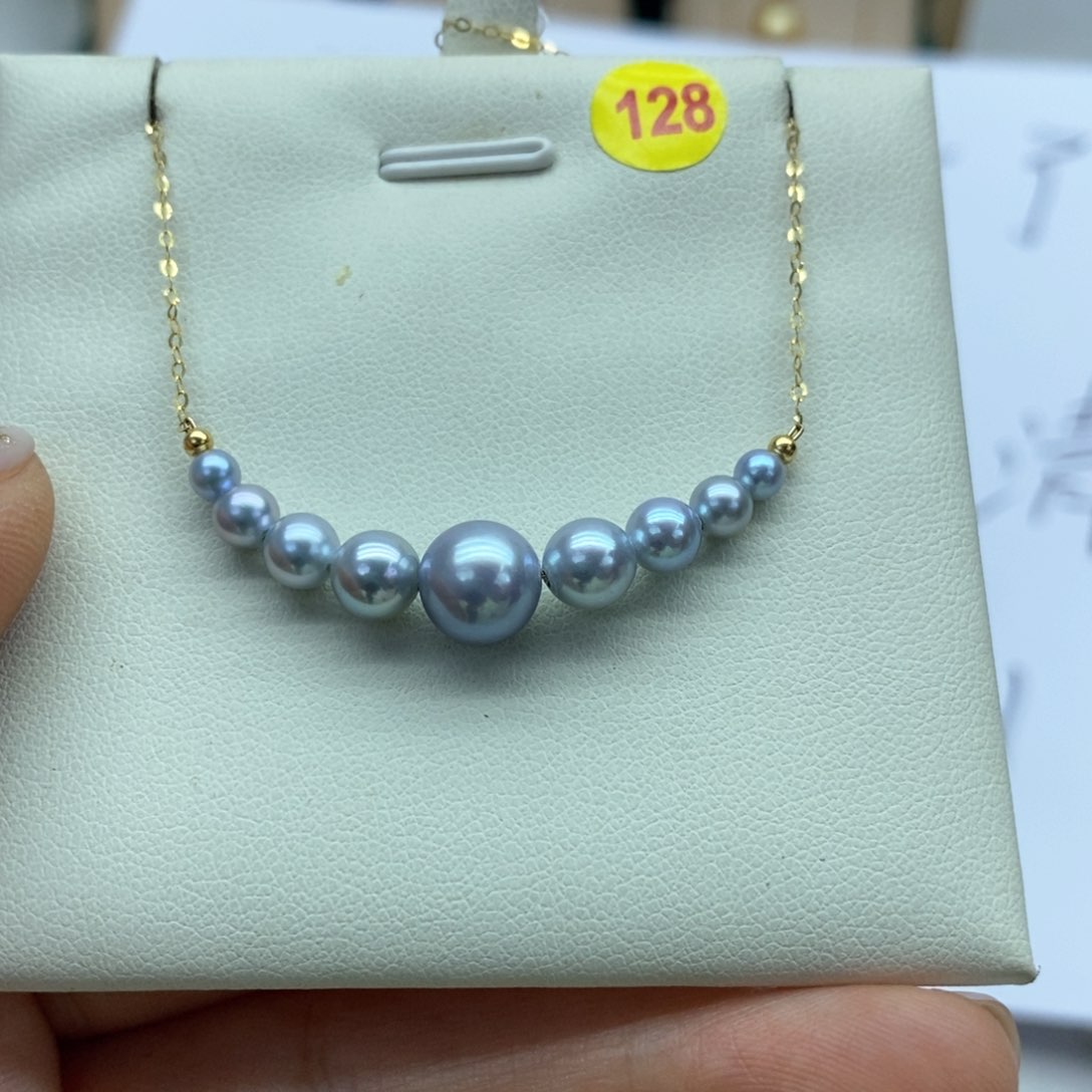 颈饰18K金镶嵌海水珍珠
