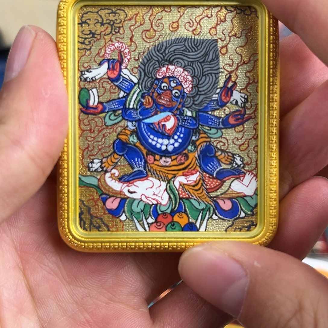吊坠大黑天｜金唐｜热贡手绘
