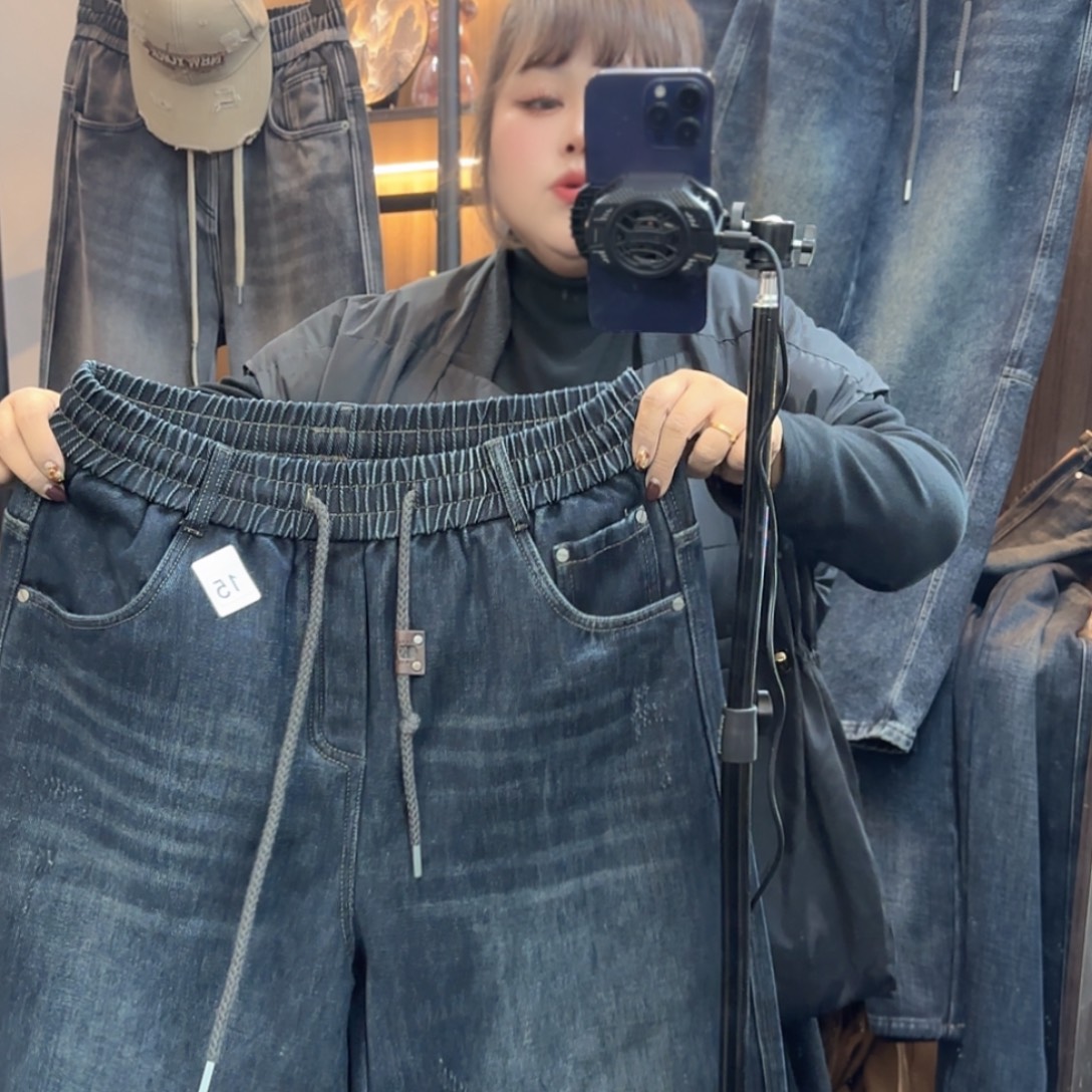 蓝色软牛仔加绒15