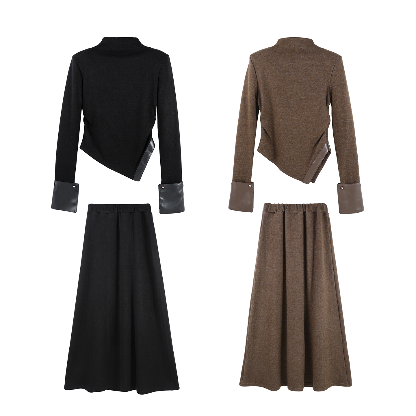 2025冬季新款半高领套头上衣高腰半身裙时尚套装HBZXW918158