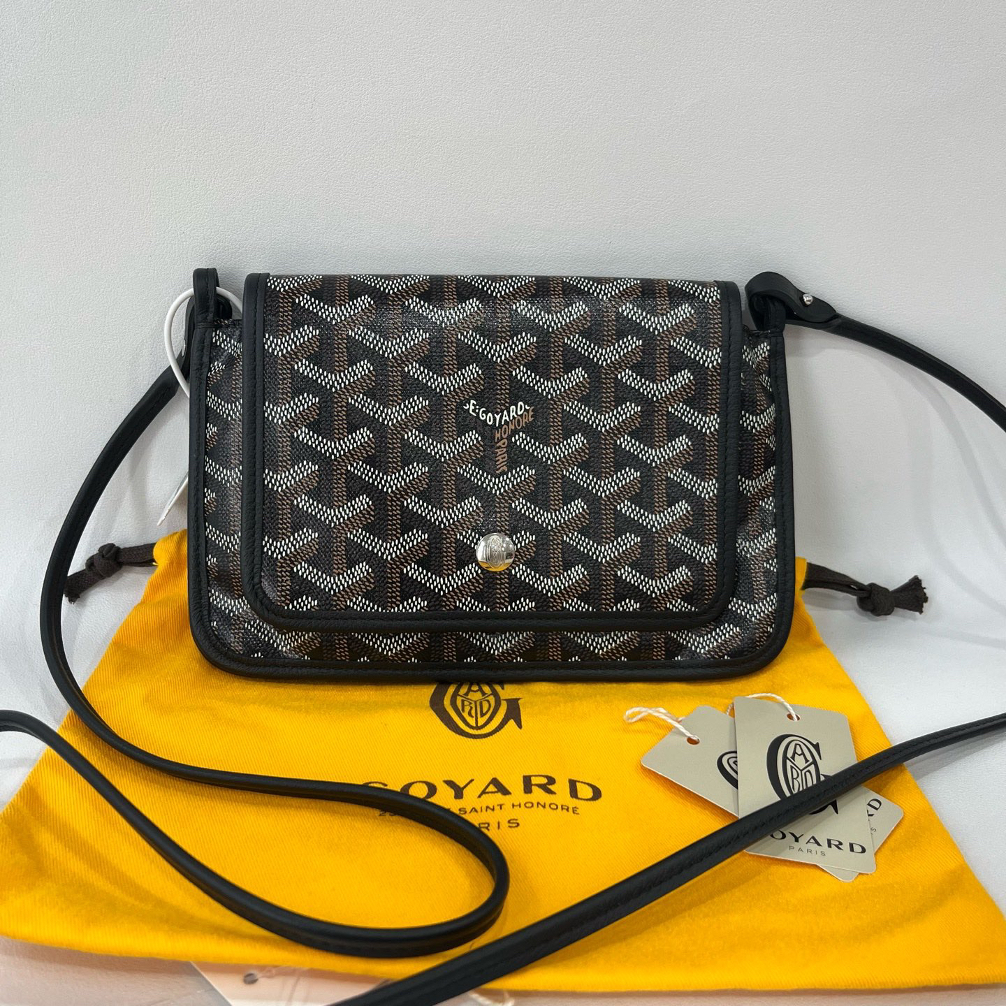 99新 Goyard 捐金沉珠/戈雅信封包黑色单肩