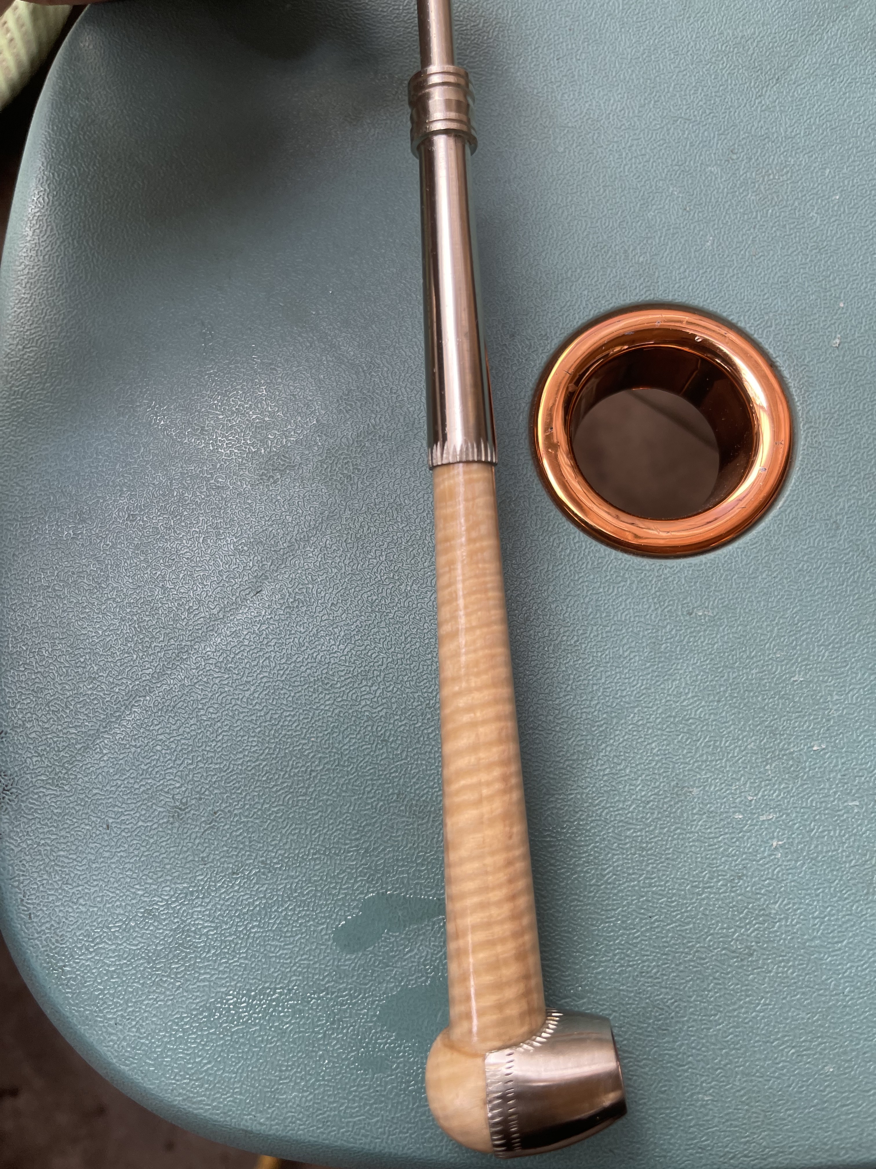 纯手工制作乌木烟杆，型号11长度20.8公分