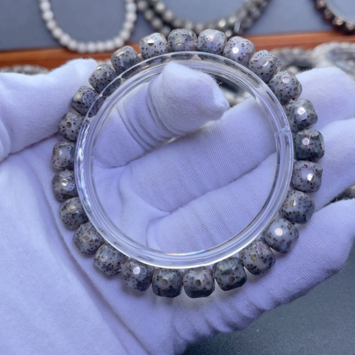 【闪购商品】星月菩提手串绿幽灵满钉糯冰无相