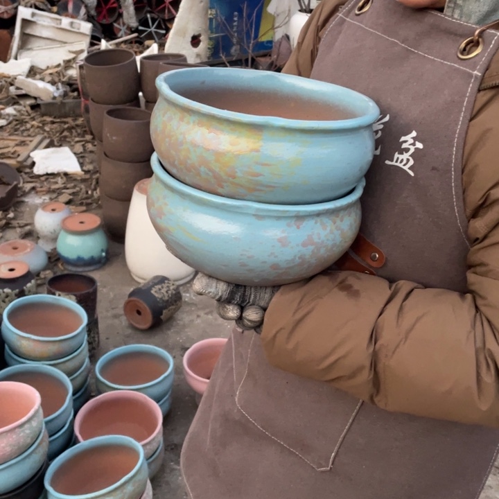 紫砂花盆口20高10瑕疵瑕疵