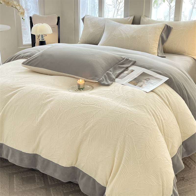 冬季牛奶绒床单四件套奶绒保暖牛奶床品套件双面床笠加厚床上用品