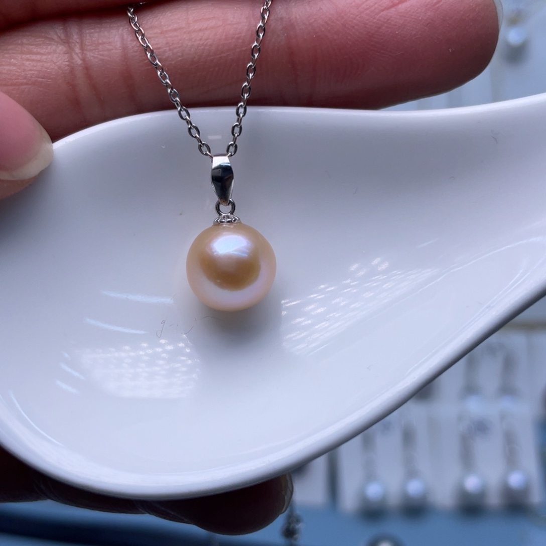 淡水珍珠银S925镶嵌颈饰