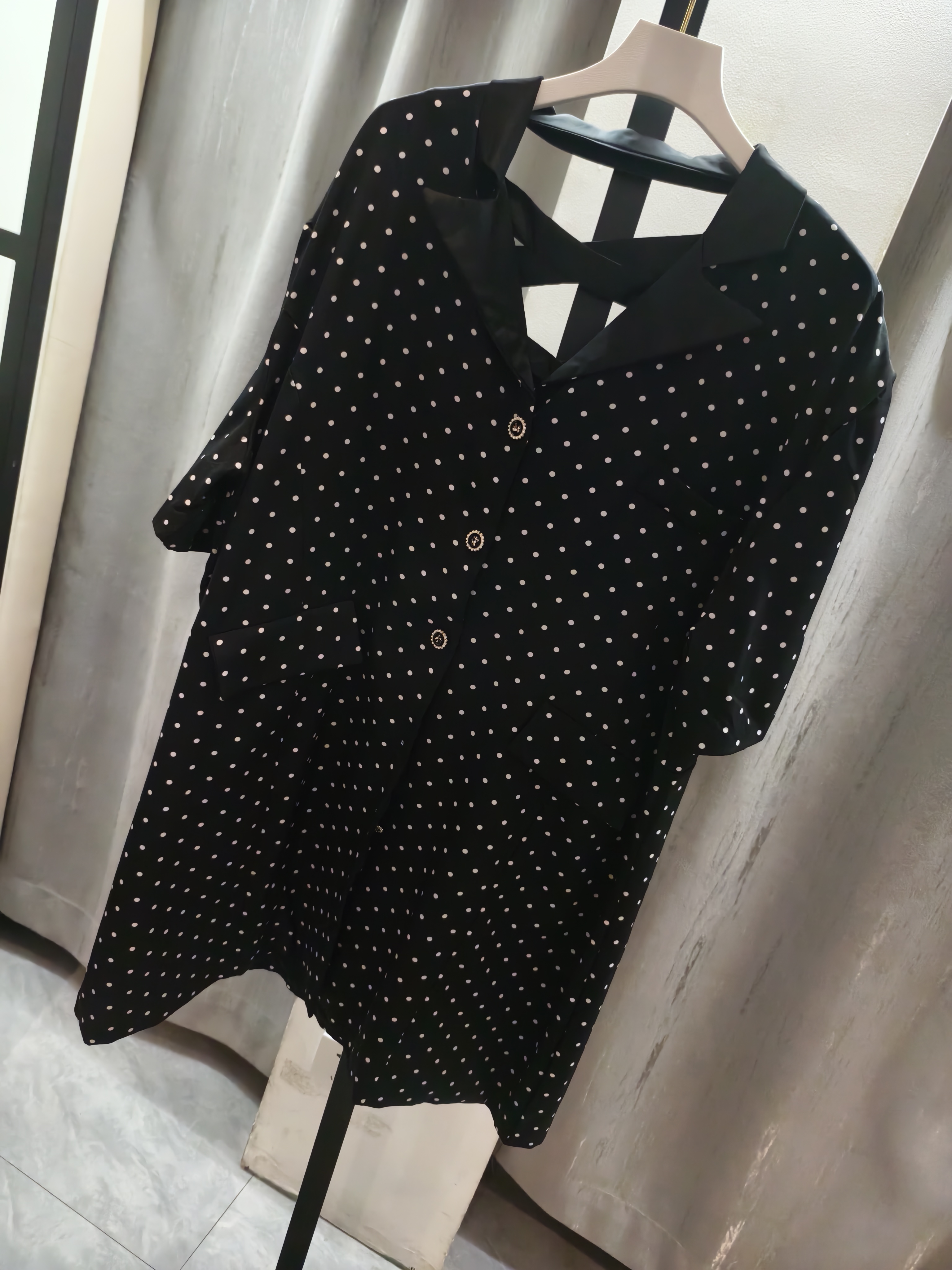 0657波点连衣裙适合微胖人群（140斤可穿）默认微瑕无运费险