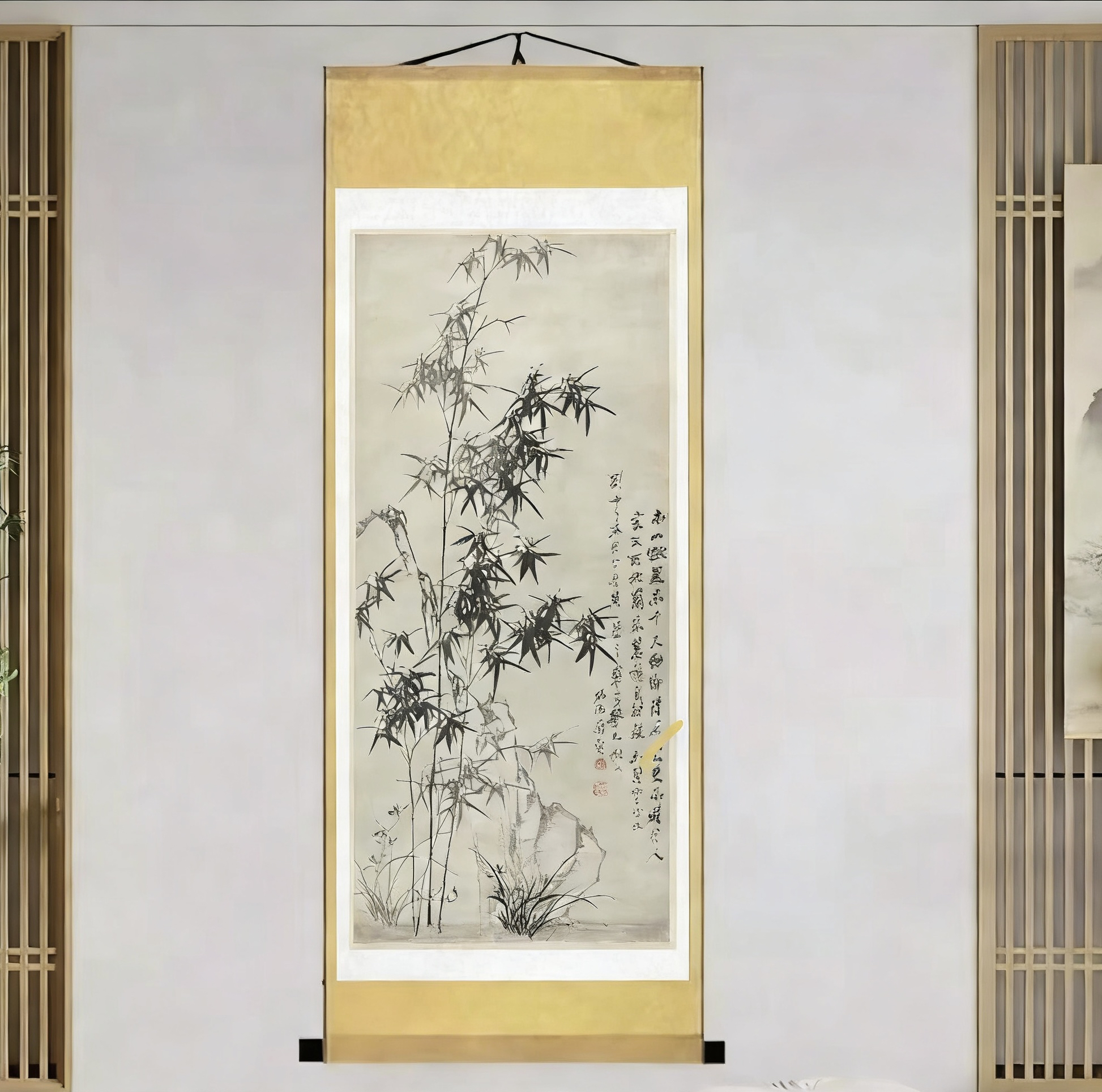 《墨竹图》清·郑板桥180*72CM 竖幅高清复刻国画