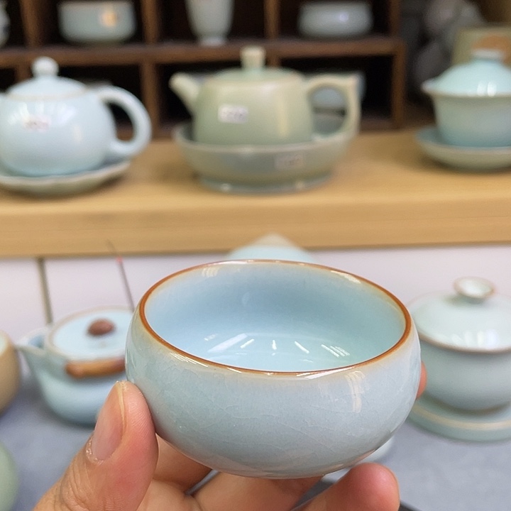 陶瓷杯子天青汝瓷小号禅定60ml