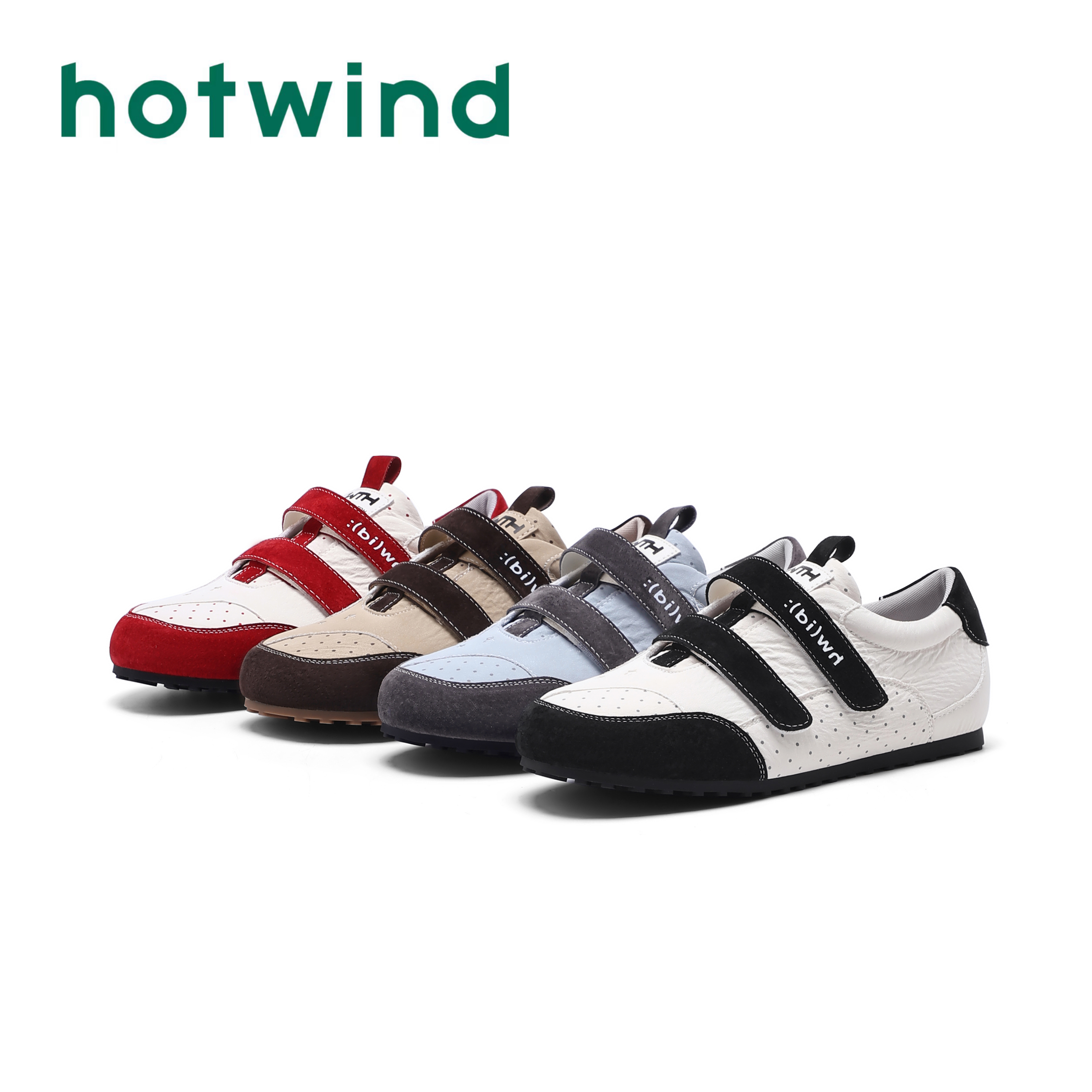 Hotwind/热风2025年秋季新款平底百搭德训鞋轻便运动单鞋休闲鞋女