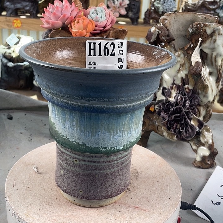 紫砂花盆景德镇陶瓷花盆162